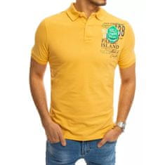 Dstreet Pánské tričko s límečkem žluté ISLAND px0372 L