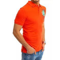 Dstreet Pánské tričko s límečkem oranžové ISLAND px0368 M