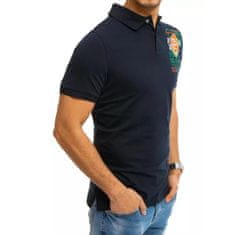 Dstreet Pánské tričko s límečkem modré ISLAND px0369 M
