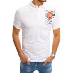Dstreet Pánské tričko s límečkem bílé ISLAND px0370 M