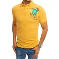 Dstreet Pánské tričko s límečkem žluté ISLAND px0372 L