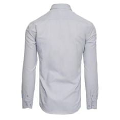 Dstreet Pánská košile s dlouhým rukávem světle šedá ELEGANT dx2101 M