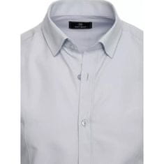 Dstreet Pánská košile s dlouhým rukávem světle šedá ELEGANT dx2101 M
