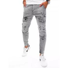 Dstreet Pánské džínsové jogger kalhoty s kapsami šedé ux3279 S