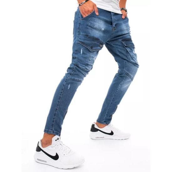 Dstreet Pánské džínsové jogger kalhoty tmavě modré YOUTH ux3295