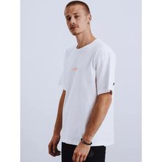 Dstreet Pánské tričko s potiskem bílé LINE rx4623 XL