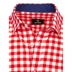 Dstreet Pánská kostkovaná košile bílo-červená dx2120 M