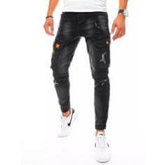 Dstreet Pánské riflové jogger kalhoty tmavě šedé DENIM ux3256 s31