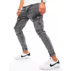 Dstreet Pánské riflové jogger kalhoty světle šedé DENIM ux3255 s34