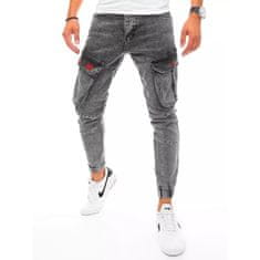 Dstreet Pánské riflové jogger kalhoty světle šedé DENIM ux3255 s34