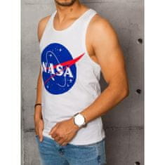 Dstreet Pánský nátělník s potiskem bílý NASA LOGO rx4673 3XL