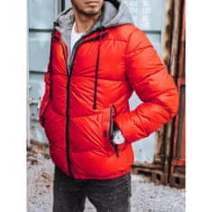 Dstreet Pánská zimní bunda prošívána s kapucí červená HEAVY tx3828 M