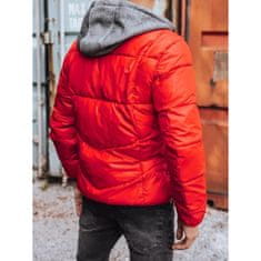 Dstreet Pánská zimní bunda prošívána s kapucí červená HEAVY tx3828 M
