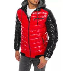 Dstreet Pánská stylová zimní bunda prošívaná s kapucí STREET červená tx3848 3XL