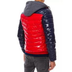 Dstreet Pánská stylová zimní bunda prošívaná s kapucí STREET červená a modrá tx3847 M