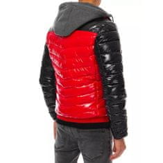 Dstreet Pánská stylová zimní bunda prošívaná s kapucí STREET červená tx3848 3XL