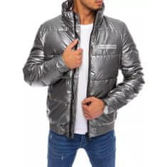 Dstreet Pánská stylová zimní bunda bez kapuce COTTON šedá tx3860 M