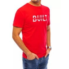 Dstreet Pánské tričko s potiskem BUILT červené rx4724 L