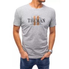 Dstreet Pánské tričko s potiskem THEMAN světle šedé rx4750 XXL