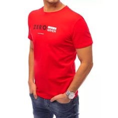 Dstreet Pánské tričko s potiskem ZERO červené rx4742 XL