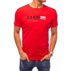 Dstreet Pánské tričko s potiskem ZERO červené rx4742 XL