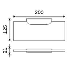 NIMCO Černá police do koupelny z plexiglass, 20 cm NIMCO NIKAU černá NKC X320-C-90