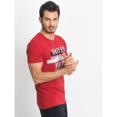 TOMMYLIFE TOMMY LIFE Červené pánské bavlněné tričko 298-TS-TL-85133.01X_327376 S