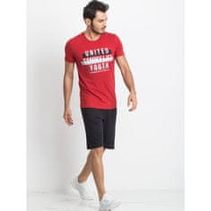 TOMMYLIFE TOMMY LIFE Červené pánské bavlněné tričko 298-TS-TL-85133.01X_327376 S