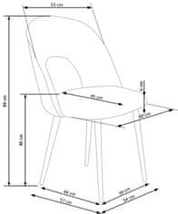 Halmar Jídelní židle K384 - tmavozelená/černá