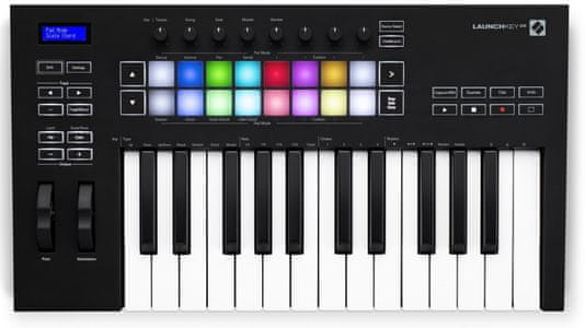 moderní midi kontroler novation launchkey usb připojení arpeggiator fixed chord mody dotykové pady potenciometry ableton live lite plug n play