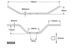 SEFIS MSD8 řídítka 28,6mm - Barva řidítek : Matná černá