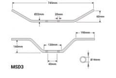 SEFIS MSD3 řídítka 22mm Honda - Barva řidítek : Lesklá černá