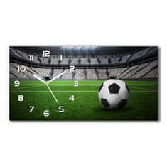 Wallmuralia Skleněné hodiny na stěnu Míč na stadioně bílé 60x30 cm