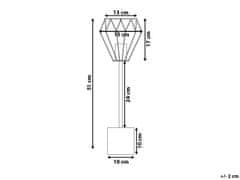 Beliani Kovová stolní lampa velká MOONI