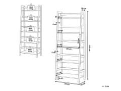 Beliani Regál černý / světlý stín dřeva 5 polic CROYDON