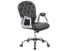 Beliani Černá ekologická kožená kancelářská židle PRINCESS