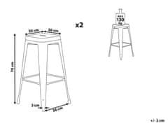 Beliani Sada 2 šedých hokerů 76 cm CABRILLO