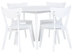 Beliani Sada jídelního stolu a 4 židlí bílá ROXBY