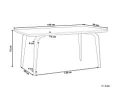 Beliani Jídelní stůl 160 x 90 cm tmavé dřevo s černým AMARES