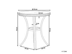 Beliani Kulatý zahradní stůl ø 70 cm s modro-bílým vzorem RIFREDDO