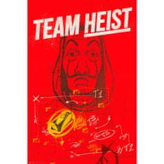 CurePink Plakát La Casa De Papel|Papírový dům: Team Heist (61 x 91,5 cm)