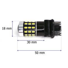 motoLEDy P27W LED žárovka 3156 12-24V CANBUS 1800lm bílá s objektivem