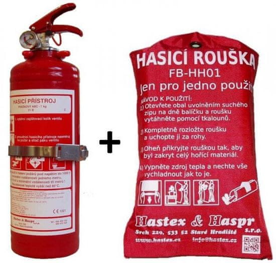 Hastex Hasicí přístroj prášk. 2kg + Hasicí rouška