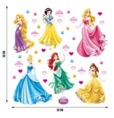 AG Design Samolepka na zeď DISNEY PRINCEZNY A ŠPERKY 30 cm x 30 cm