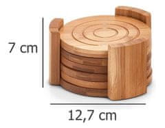 Zeller Podložka pod sklenice, podložka, 100% bambus - 7 ks