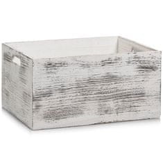 Zeller Úložný dřevěný box v bílé barvě, 40 x 30 x 20 cm