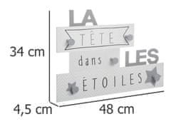 Atmosphera Nástěnný dětský věšák HVĚZDY, 48 cm x 34 cm, šedý