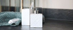 Wenko Keramický dávkovač na mýdlo v bílé barvě se vzorem CORDOBA, 500 ml, 13x9x9 cm