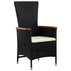 Greatstore Zahradní židle 2 ks s poduškami polyratan černé