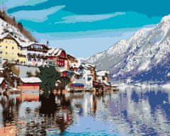 ZUTY Malování podle čísel - HALLSTATT U JEZERA V ALPÁCH 40x50 cm vypnuté plátno na rám